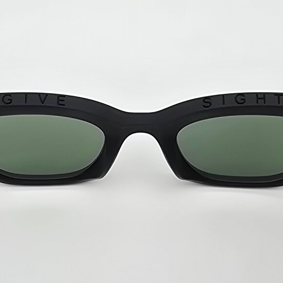 Toms Sydney Traveler Collection Black Frame Green Lens Cat Eye Sunglasses w Case - Picture 10 of 16